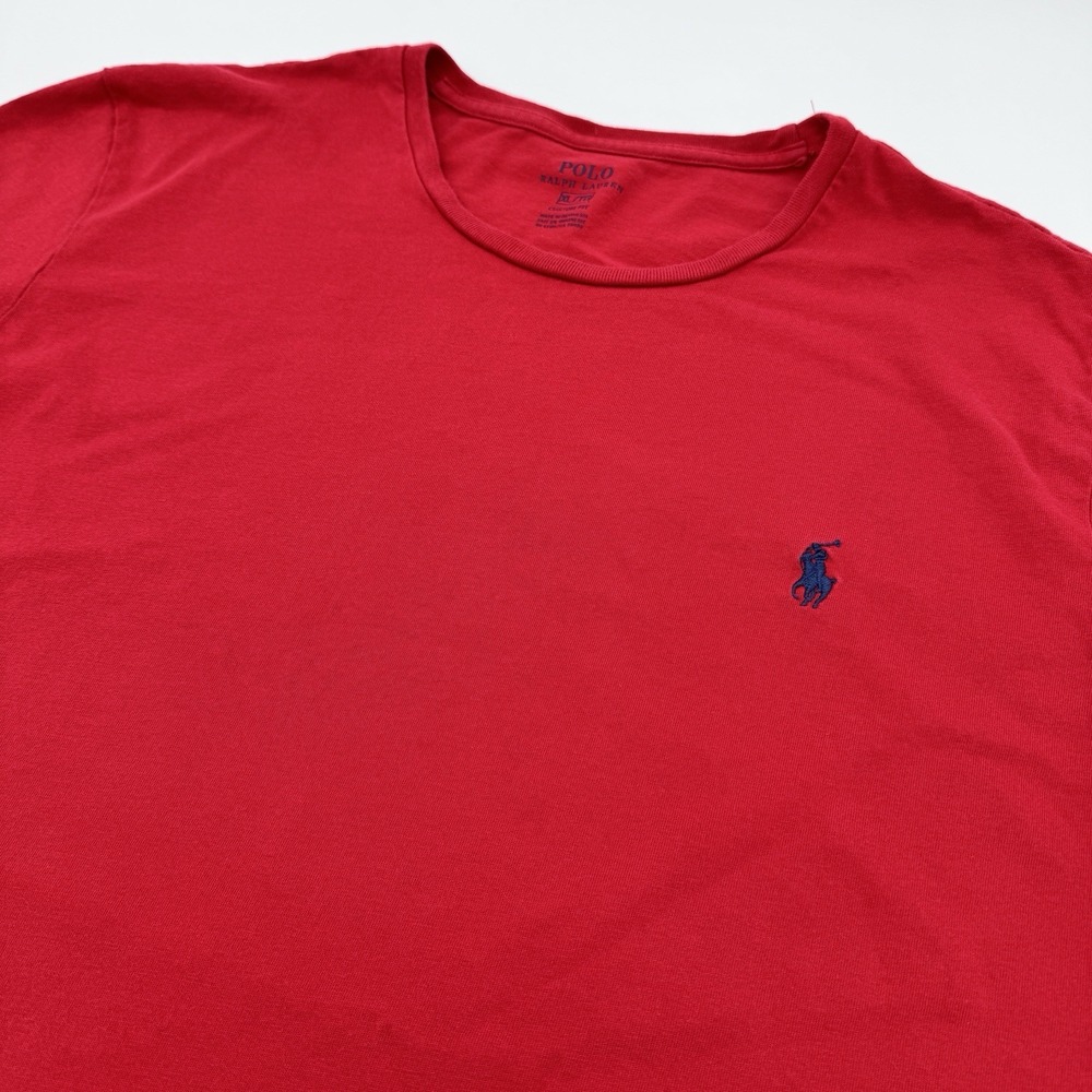 Polo Ralph Lauren Mens T-Shirt XL‎ Custom Fit Red with Black Pony